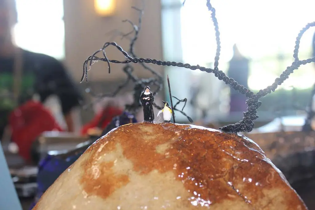 Tiny nun and penguin