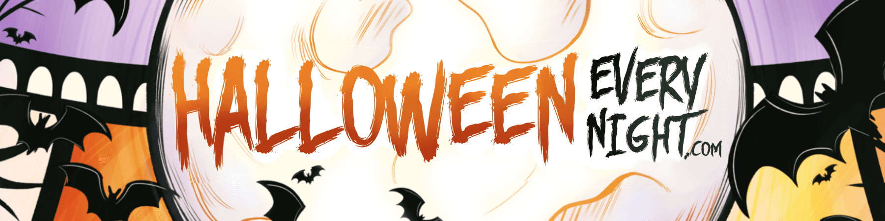 Halloween Every Night 2025 home page header for mobile